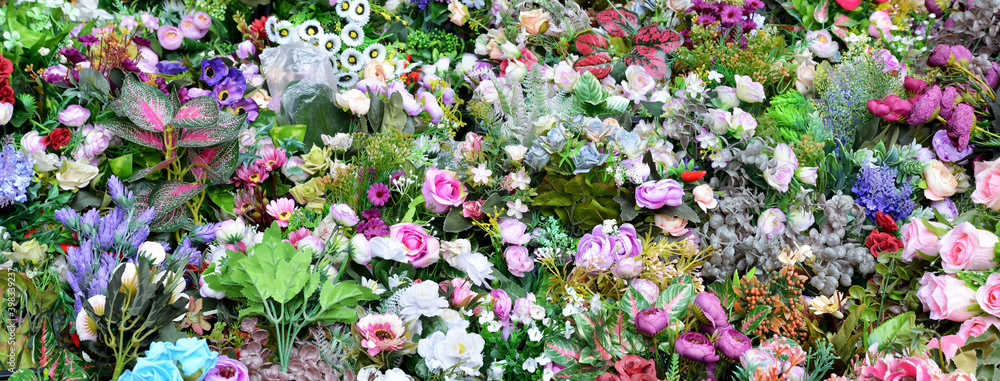 Fototapeta premium close-up colorful flowers on background