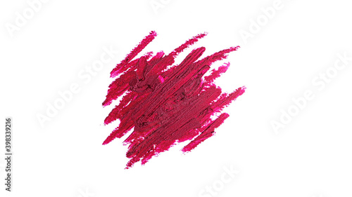  Smudged lipstick isolated on white background. High quality photo