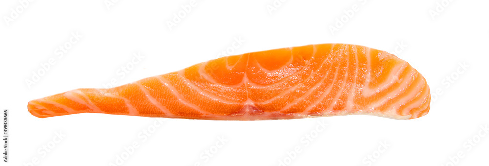Fresh red fish steak piece on white background Fresh red fish steak piece on white background