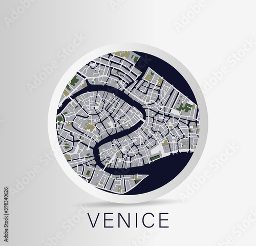 Minimalistic Venice city map icon