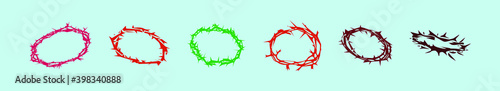crown of thorns cartoon icon design template with various models. vector illustration isolated on blue background