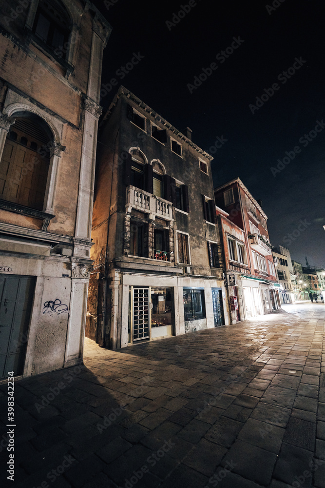 Wonderful view of Venice buildings by night