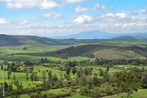 Scenic countryside landscapes against sky in rural Kenya