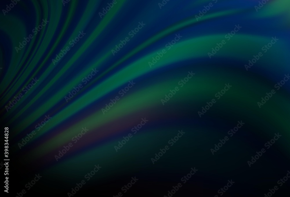 Fototapeta premium Dark BLUE vector background with bent lines.