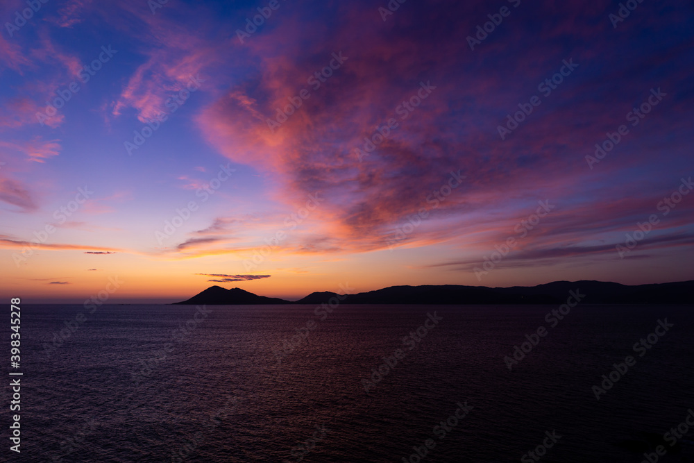 sunset on the seashore