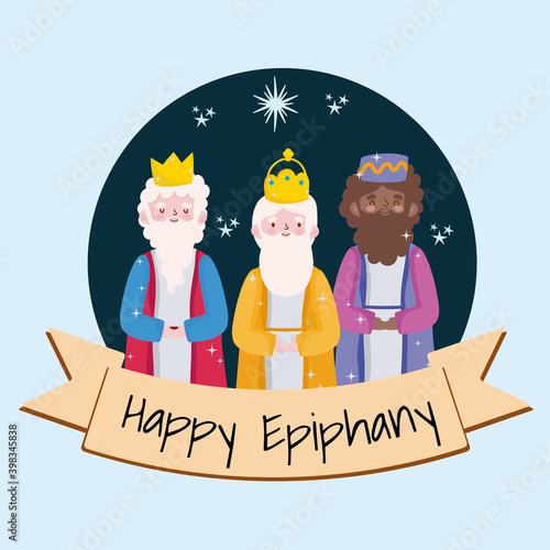 Foto happy epiphany, three wise kings tradition christian