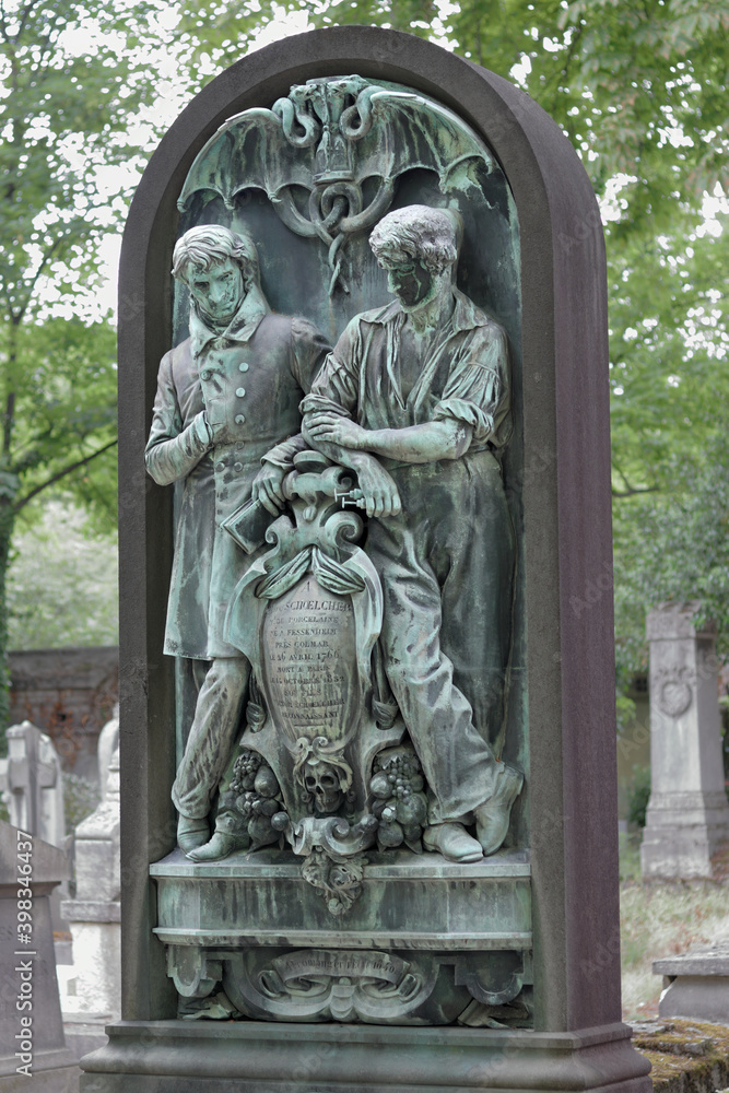 Monument of Victor and Marc Schoelcher in cemetery Pere-Lachaise