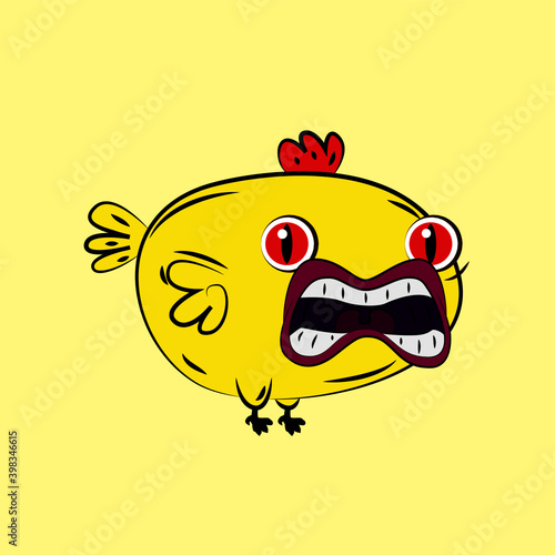 chicken laughing out loud, streetwear or t-shirt design