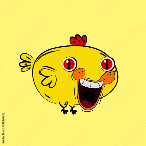 chicken laughing out loud, streetwear or t-shirt design