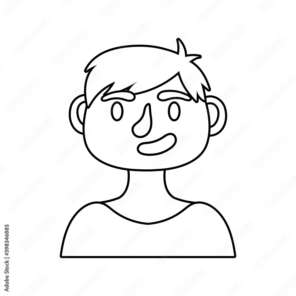 young man avatar character line style icon young man avatar character line style icon