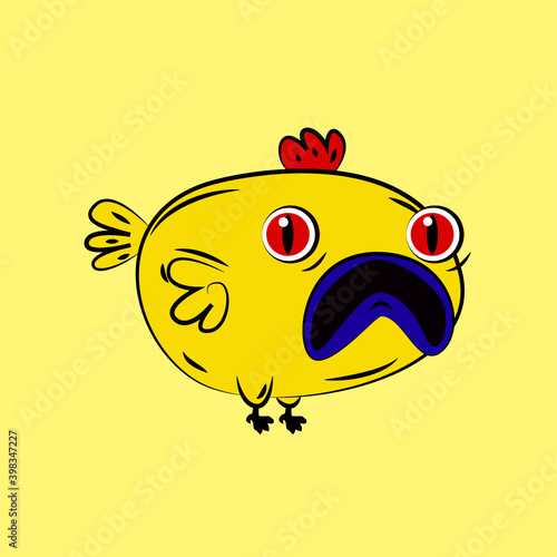 chicken laughing out loud, streetwear or t-shirt design