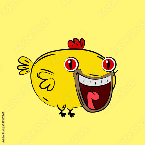 chicken laughing out loud, streetwear or t-shirt design