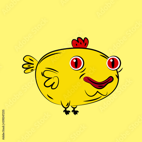 chicken laughing out loud, streetwear or t-shirt design