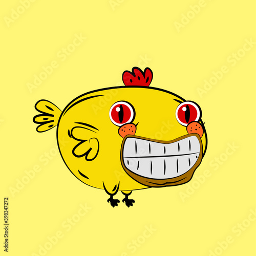 chicken laughing out loud, streetwear or t-shirt design