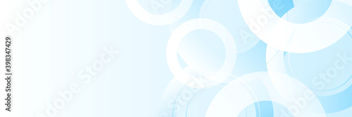 Light blue abstract circle pattern background. Blue tech business wide banner background