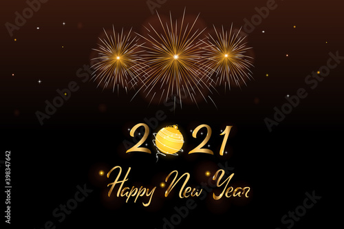Happy new year 2021, vector illusturation.