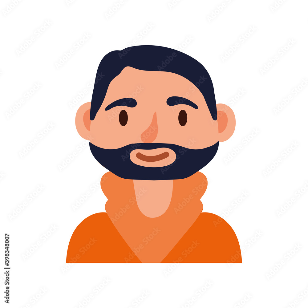 young man with beard avatar character young man with beard avatar character