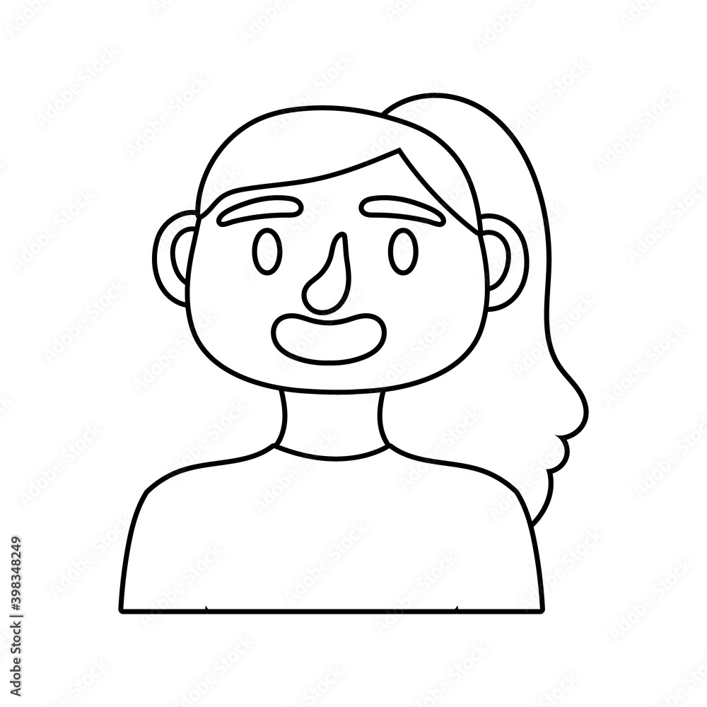 young woman avatar character line style icon young woman avatar character line style icon
