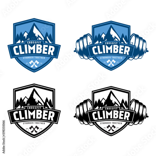 Crossfit Climber Vintage Retro Logo Badge