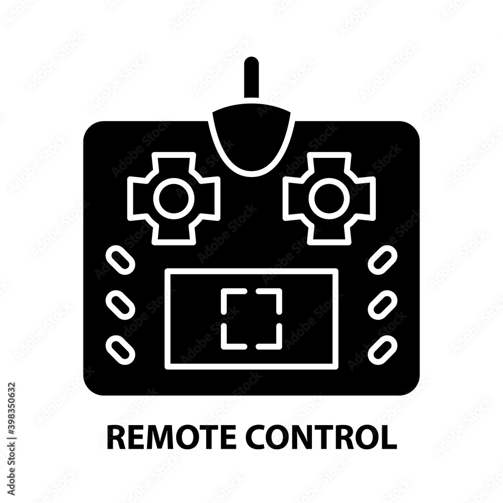 remote control symbol icon, black vector sign with editable strokes, concept illustration remote control symbol icon, black vector sign with editable strokes, concept illustration