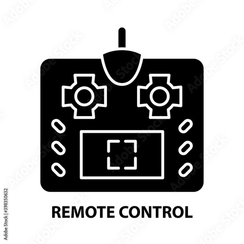 remote control symbol icon, black vector sign with editable strokes, concept illustration