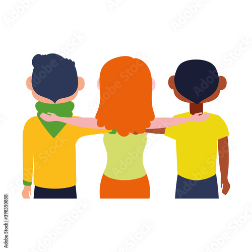 young interracial people avatars characters