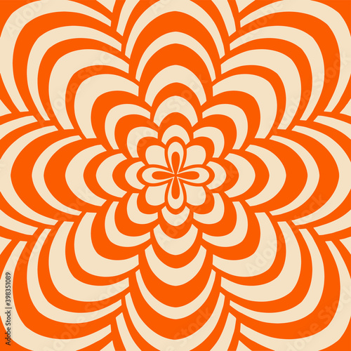 Floral Abstract Retro 70s Vector illustration photo