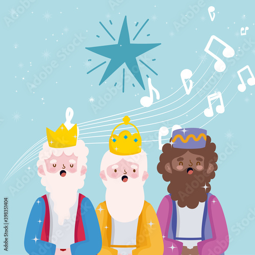 happy epiphany, three wise kings sing christmas carols