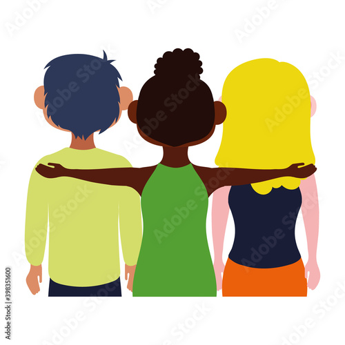 young interracial people avatars characters
