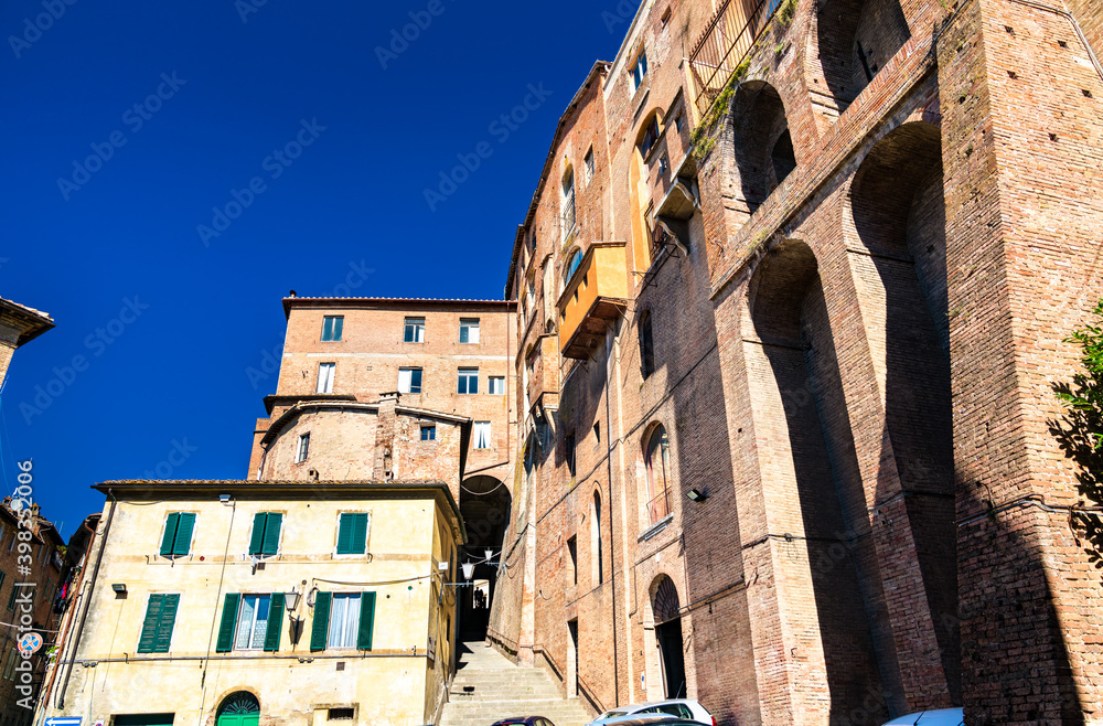 Medieval architecture of Siena in Tuscany, Italy