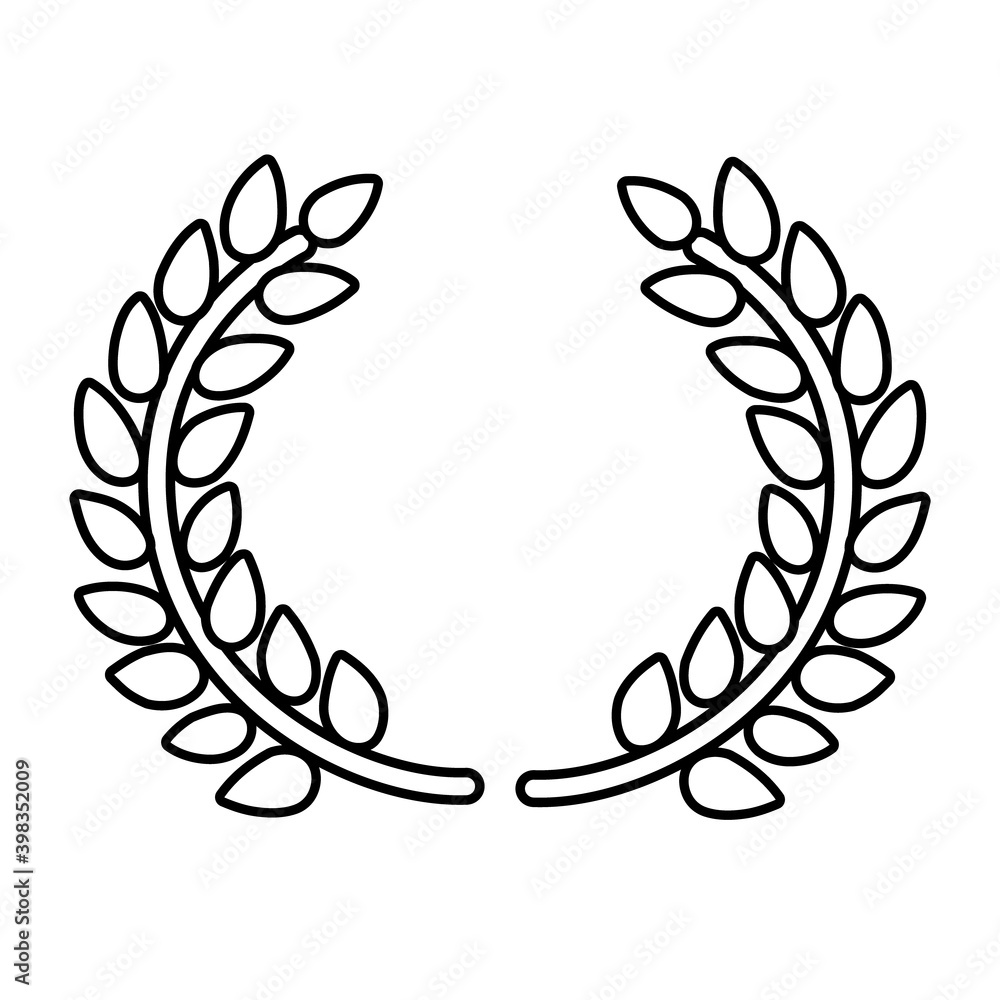 wreath leafs crown line style icon wreath leafs crown line style icon