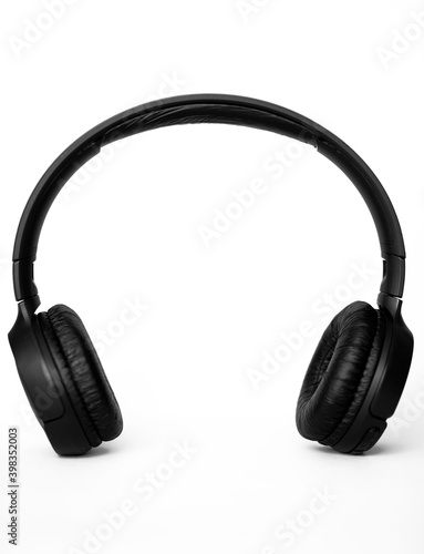 Audio headphones on a white background. Relax time for music