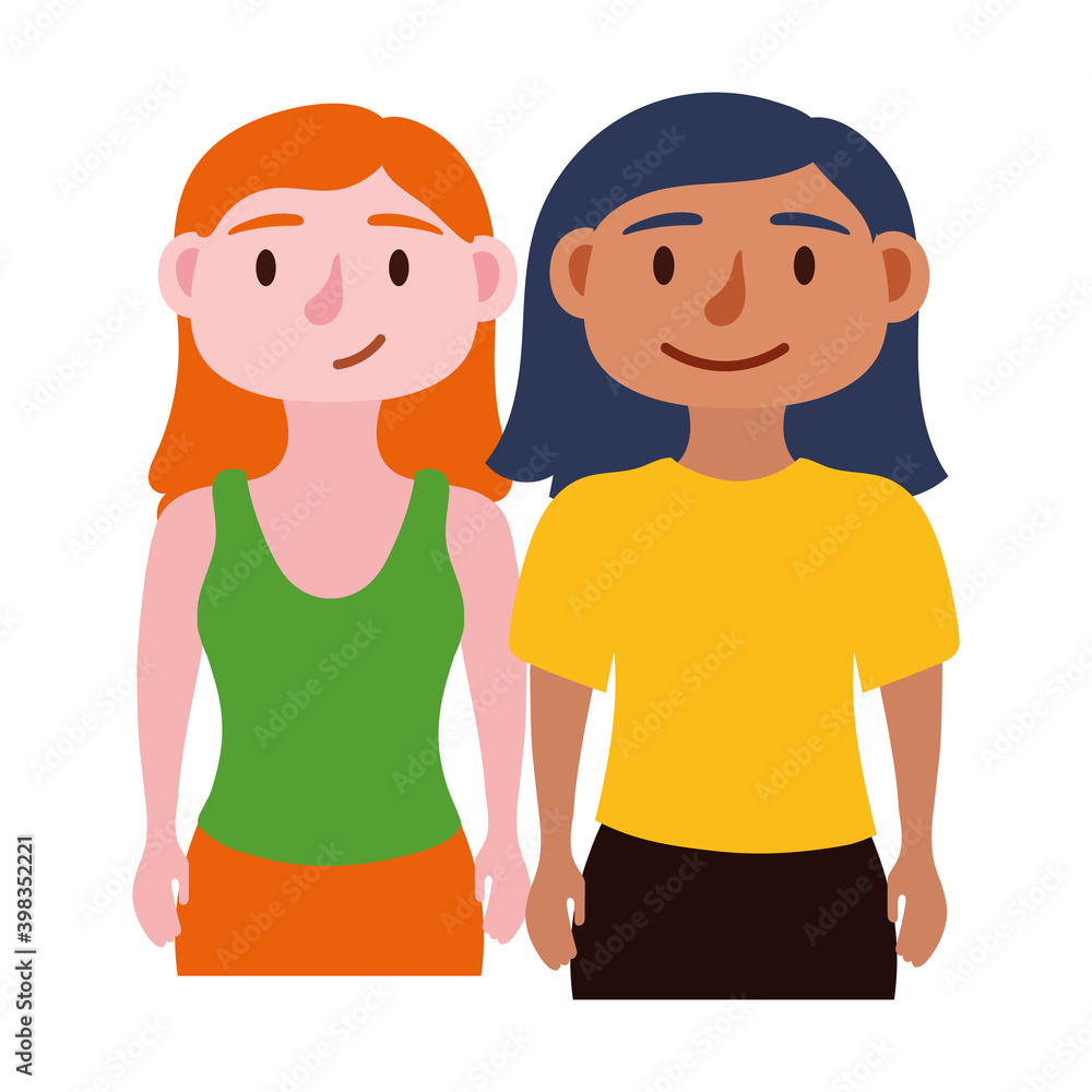 young girls avatars characters icon