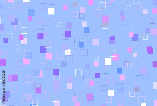 Light Pink, Blue vector backdrop with lines, rectangles.