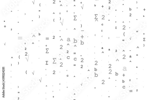 Light Silver, Gray vector pattern with arithmetic signs.