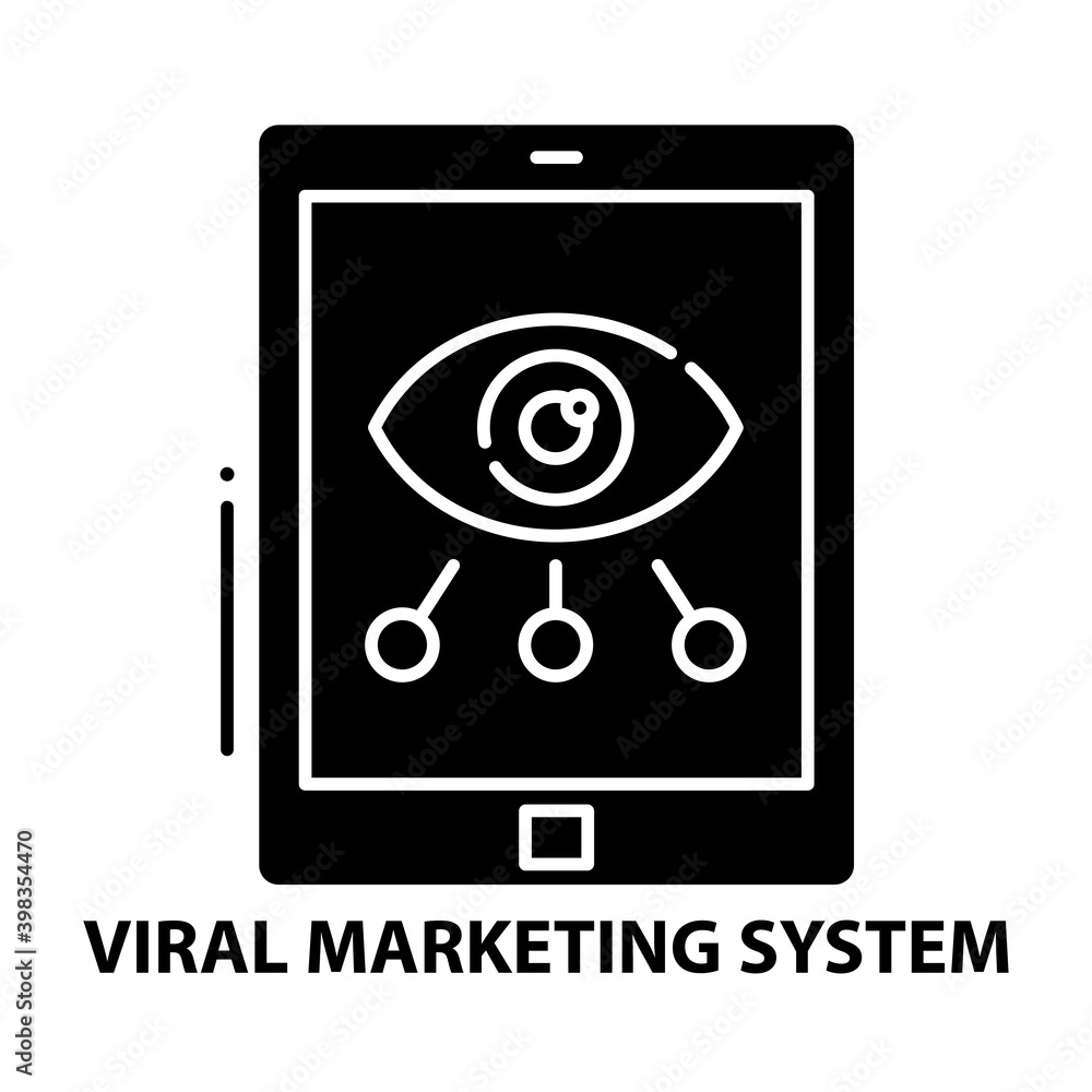viral marketing system icon, black vector sign with editable strokes, concept illustration viral marketing system icon, black vector sign with editable strokes, concept illustration