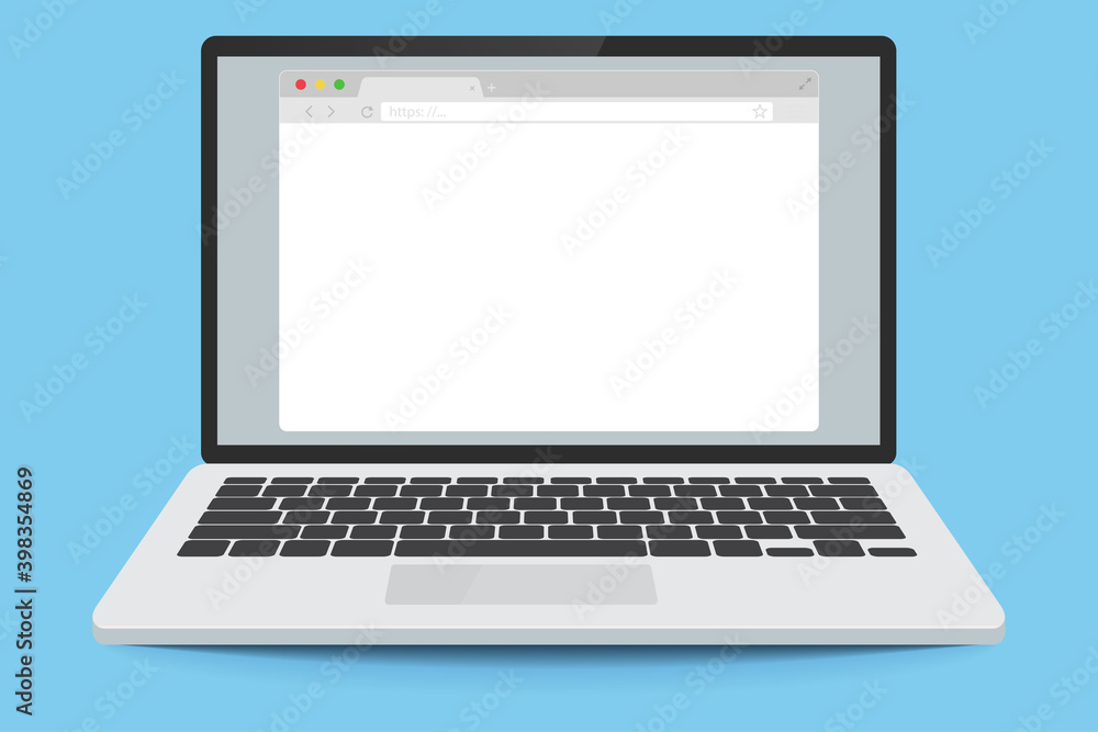 Laptop and browser. Laptop with search engine on the screen. Internet search, web search design. Laptop and browser. Laptop with search engine on the screen. Internet search, web search design.