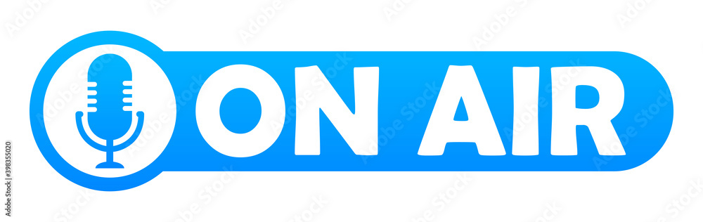 Podcast. Broadcast sign. Vector flat icon illustration, logo design isolated on white background. Vector illustration of a radio microphone Podcast. Broadcast sign. Vector flat icon illustration, logo design isolated on white background. Vector illustration of a radio microphone