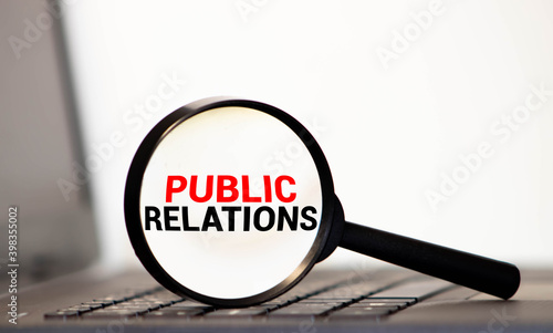 The word PUBLIC RELATION is magnified.