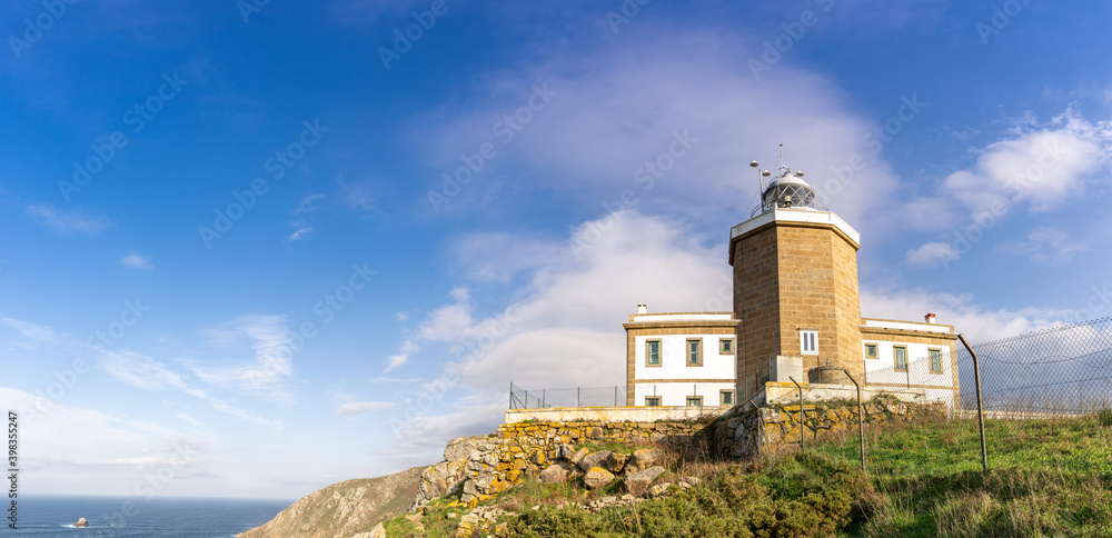 Cape Finisterre Lighthouse in warm morning light
