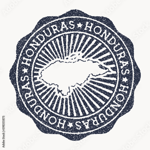 Honduras stamp. Travel rubber stamp with the name and map of country, vector illustration. Can be used as insignia, logotype, label, sticker or badge of the Honduras.