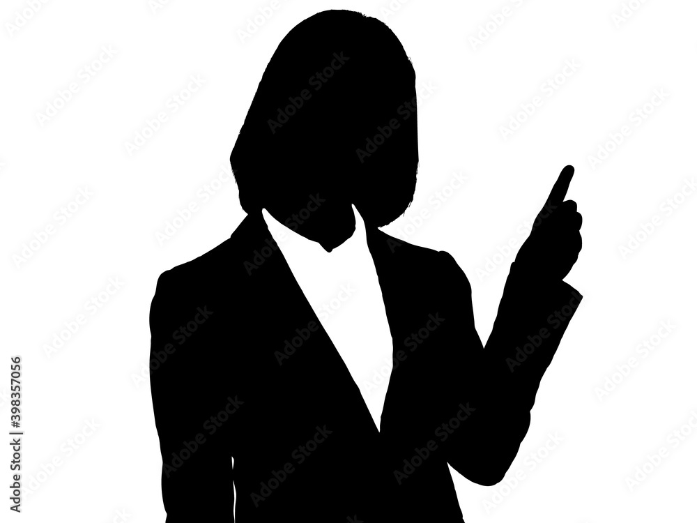 指差しをする女性ビジネスマンシルエット2 Stock Vector Adobe Stock