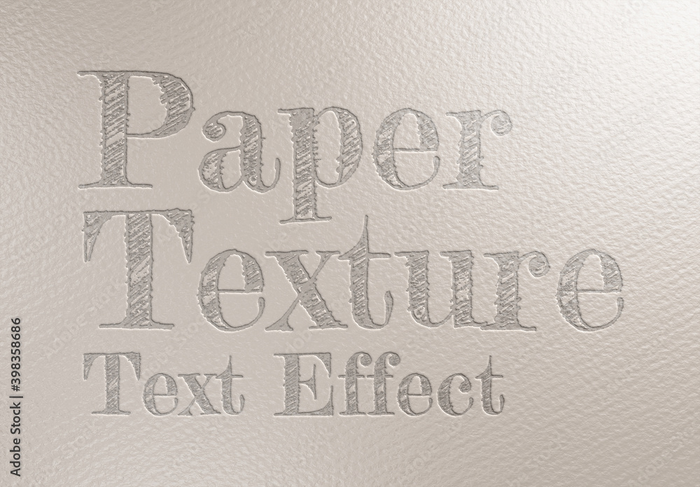 Debossed Text Effect on Paper Sheet Texture Mockup 素材庫範本 Adobe Stock