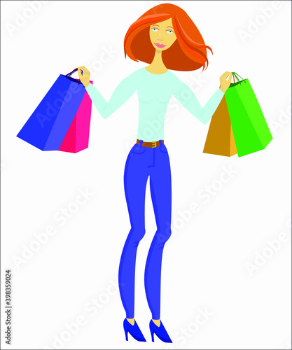 A customer with packages. Shopping conception.