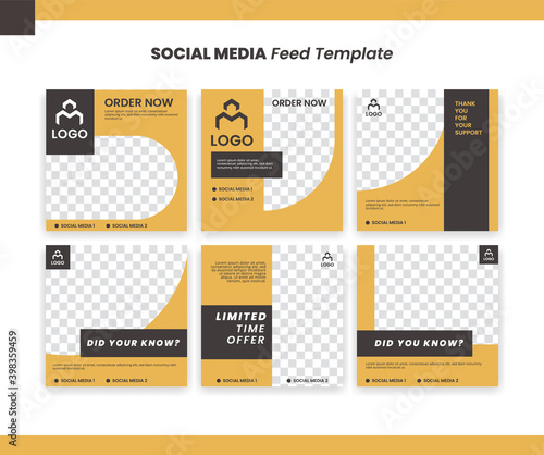 Simple Modern product sale promotion order now instagram social media post feed template set