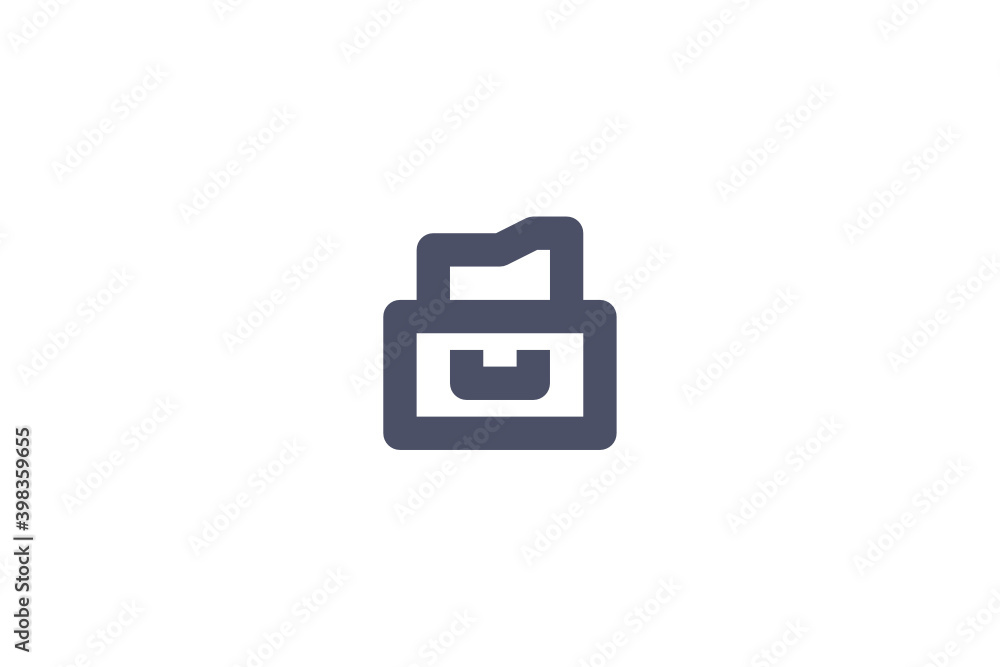 Storage Folder Document Work Office Stationary Fun Playful Bold Icon