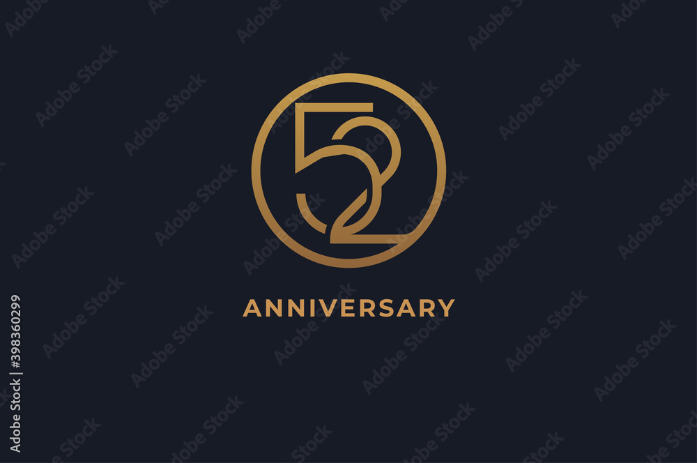 Number 42 logo, gold line circle with number inside, usable for anniversary and invitation, golden number design template, vector illustration Number 42 logo, gold line circle with number inside, usable for anniversary and invitation, golden number design template, vector illustration