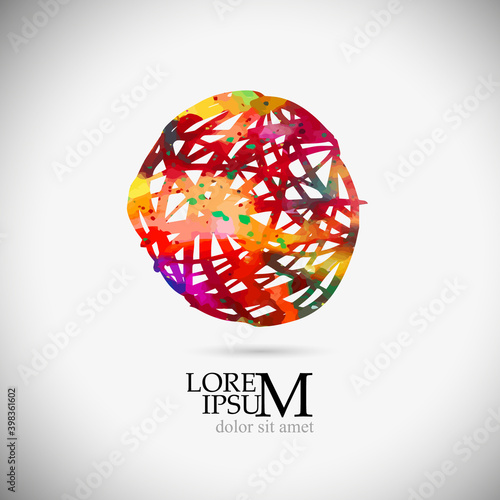 A Multicolored ball of lines. Vector illustration