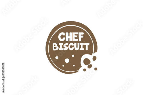 Biscuit logo, bake snack icon, brown bake biscuit. simple minimalist design.