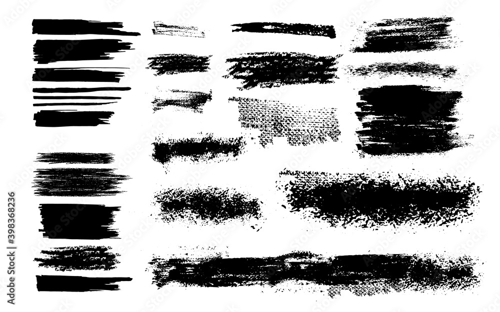 Vector Set of Grunge Design Elements. Brush Strokes. Vector illustration Vector Set of Grunge Design Elements. Brush Strokes. Vector illustration